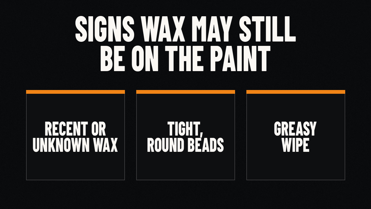 Signs wax may still be on your car paint